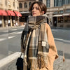 Women's Plaid Winter Scarf - Korean-Style Premium Shawl Wrap, Windproof Unisex Neck Warmer