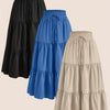 3-Pack Women's Plus Size Pleated Midi Skirts – Loose Fit with Ruffle Detail, Solid Colors for Spring/Summer