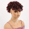 Afro Puff Drawstring Ponytail with Bangs - Short Kinky Curly Pineapple Updo Hair Bun for Women