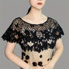 Hollow-Out Lace Pullover Shawl Cape – Lightweight Monochrome Summer Knit Poncho