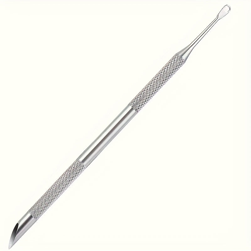 Stainless Steel Cuticle Pusher & Nail Care Tool - Dual-Ended Manicure & Pedicure Dead Skin Remover, Portable Durable