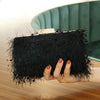 Vintage Tassel Chain Shoulder Bag for Women - Detachable Strap Evening Clutch with Buckle Closure