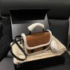 Women's Plush Faux Fur Crossbody Bag – Detachable Strap, Magnetic Closure, Golden-Tone Hardware