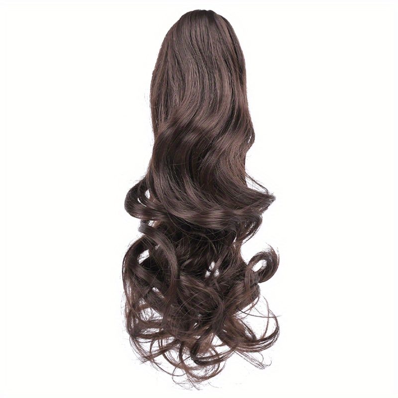Clip-In Curly Ponytail Hair Extension – 11.8 in (30 cm) Loose Wave Claw Clip, Synthetic High-Temp Fiber for Women