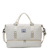 Women's Large Quilted Checkered Duffle Bag - Removable Strap, Zipper Closure, Spacious Travel & Gym Weekend Bag