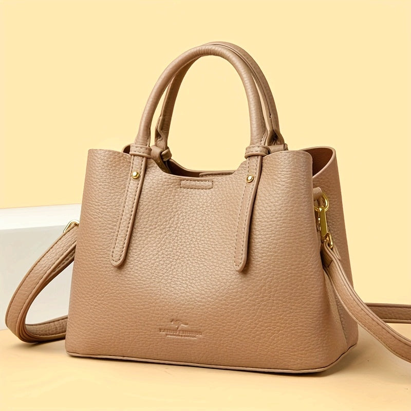 Elegant Women's PU Leather Handbag with Detachable Strap – Messenger Bag for Everyday Travel & Gifts