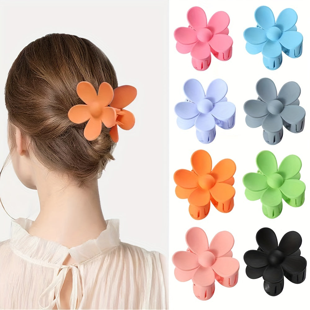 Flower Frosted Candy Hair Claw Clip – Non-Slip Strong Hold Jaw Clip for Women & Girls