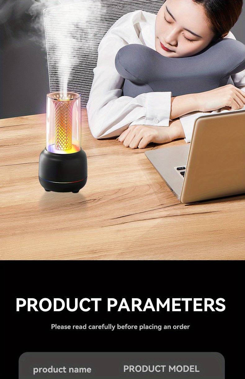 USB Desktop Humidifier & Aromatherapy Diffuser with Timer and Colorful Ambient LED Light for Home & Office