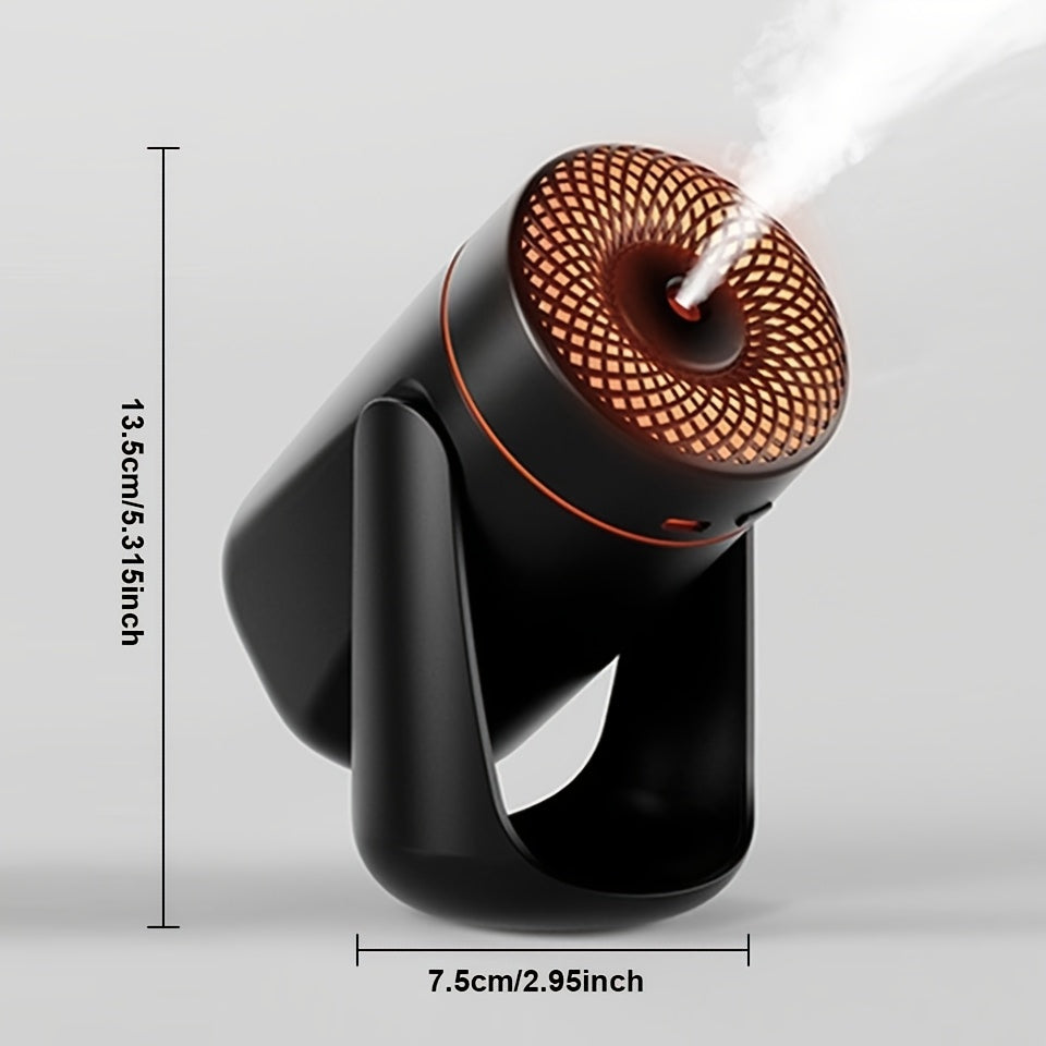 Portable Ultrasonic Humidifier with 180° Rotating Base, 7-Color LED & Essential Oil Diffuser, Silent High-Mist Air Humidifier for Home Office Dorm