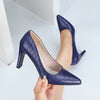 Women's Burgundy Crocodile Mary Jane High Heels – Ultra-High Block Heel, Plain Toe, Cushioned Insole & TPR Sole for Office & Formal Wear
