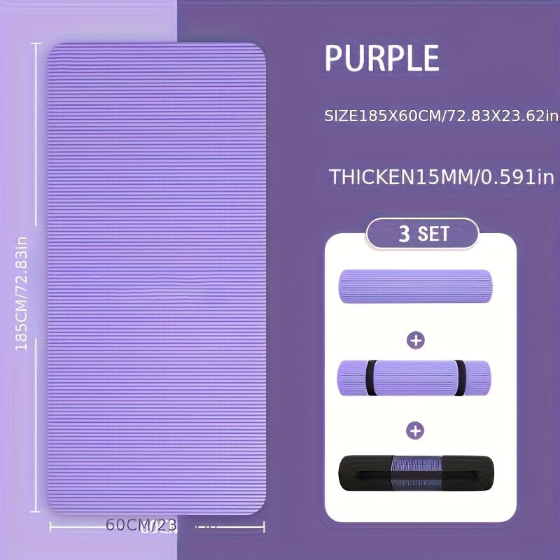 Thick Non-Slip Yoga Mat – High-Density NBR Exercise Mat for Yoga, Pilates & Gymnastics