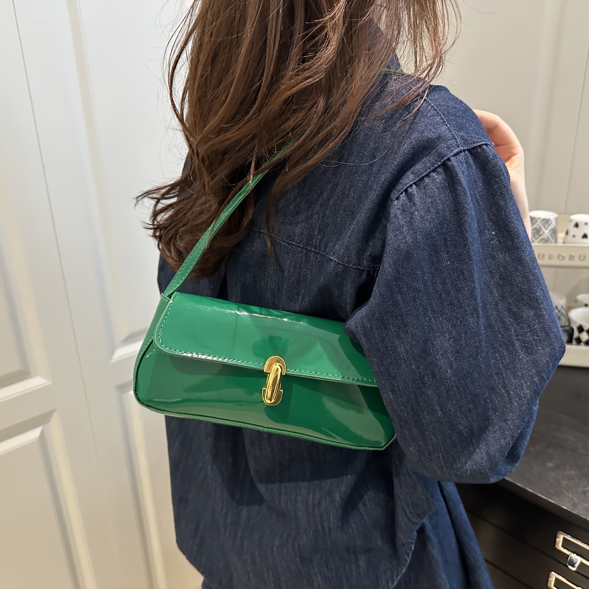 Light Luxury Quilted Baguette Shoulder Bag with Detachable Strap - Small Square Crossbody Handbag for Women