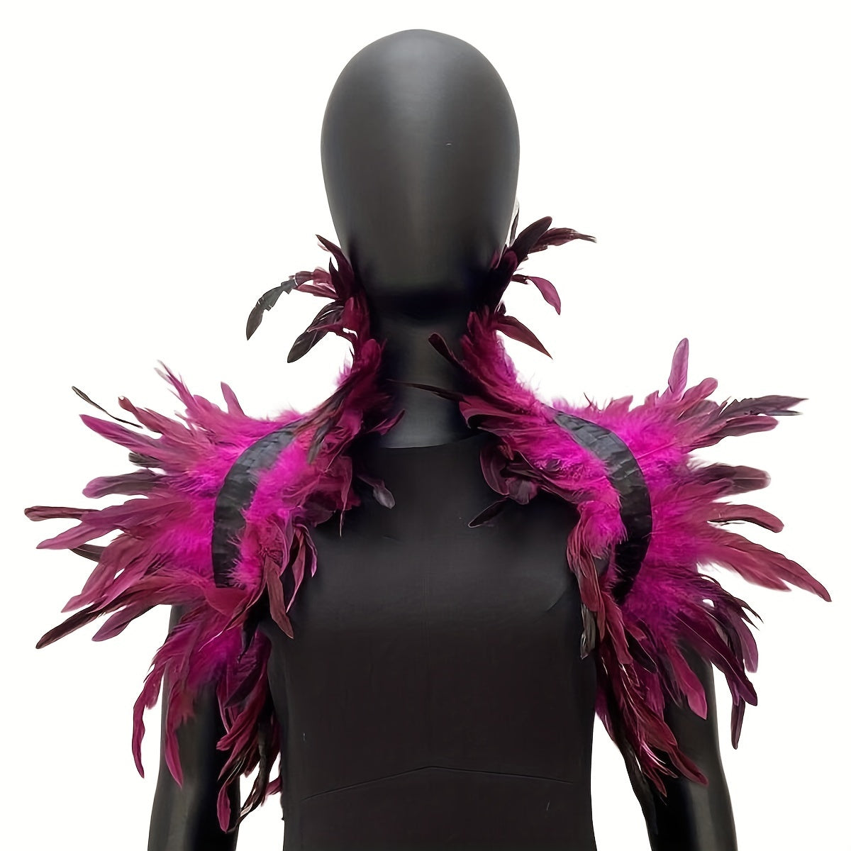 Women's Gothic Faux Feather Collar Cape Shawl — Elegant Party, Prom & Halloween Cosplay Wrap (Multiple Colors)