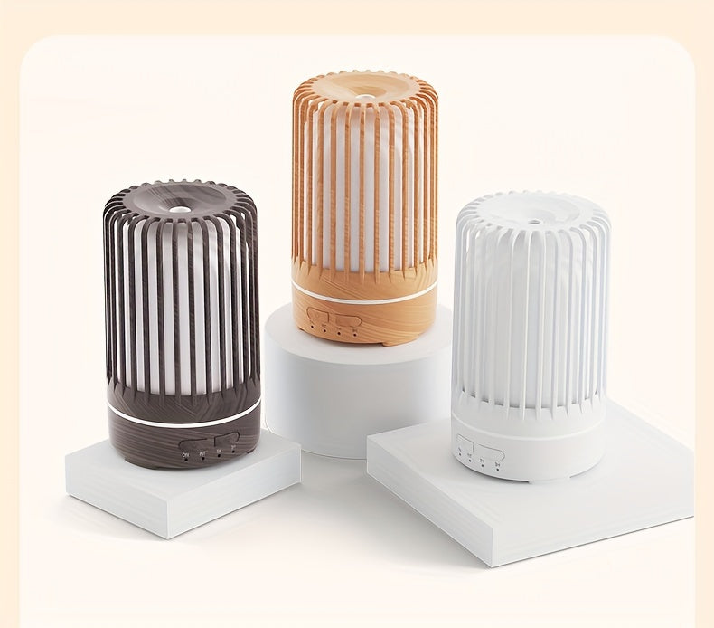 Ultrasonic 150ml (5.07 oz) Aroma Diffuser Humidifier — USB Mini Essential Oil Diffuser with 7-Color LED, Quiet Timer, Birdcage Design for Bedroom & Office