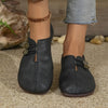 Women's Soft Sole Round Toe Slip-On Flats with Buckle Decor - Lightweight Casual Shoes in Blue, Black, Brown, Gray