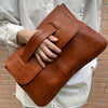 Women's Faux Leather Envelope Clutch Bag – Large Capacity Flap Handbag