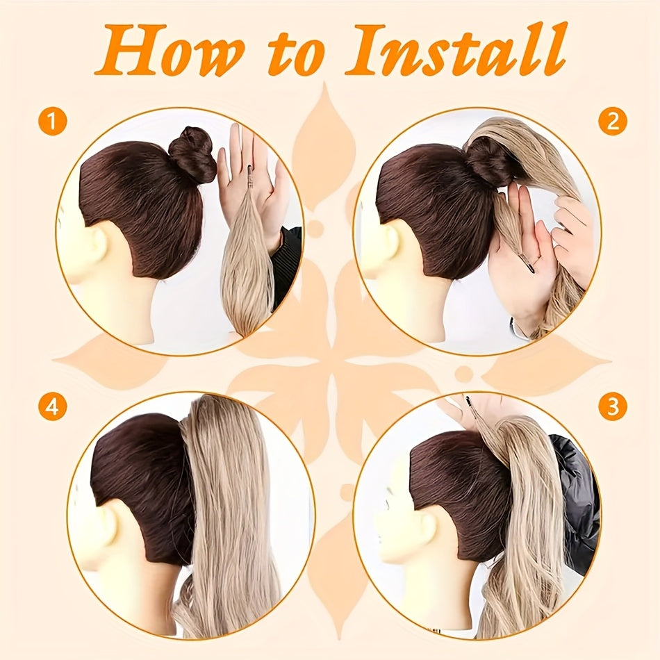 32-Inch (81 cm) Wrap-Around Curly Wavy Ponytail Extension Long Flexible Hairpiece for Women