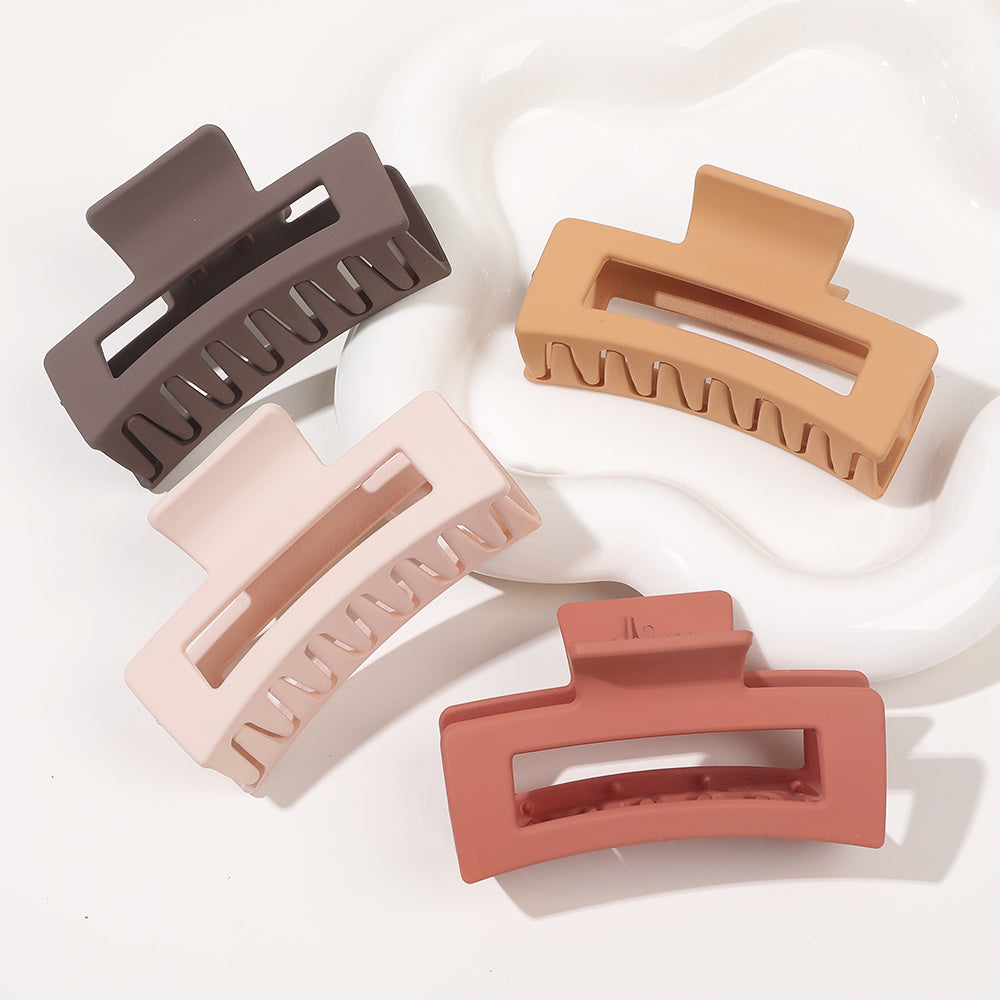4-Pack Medium Matte Hair Claw Clips for Women - Strong Hold Non-Slip Rectangle Jaw Clips for Thick and Thin Hair