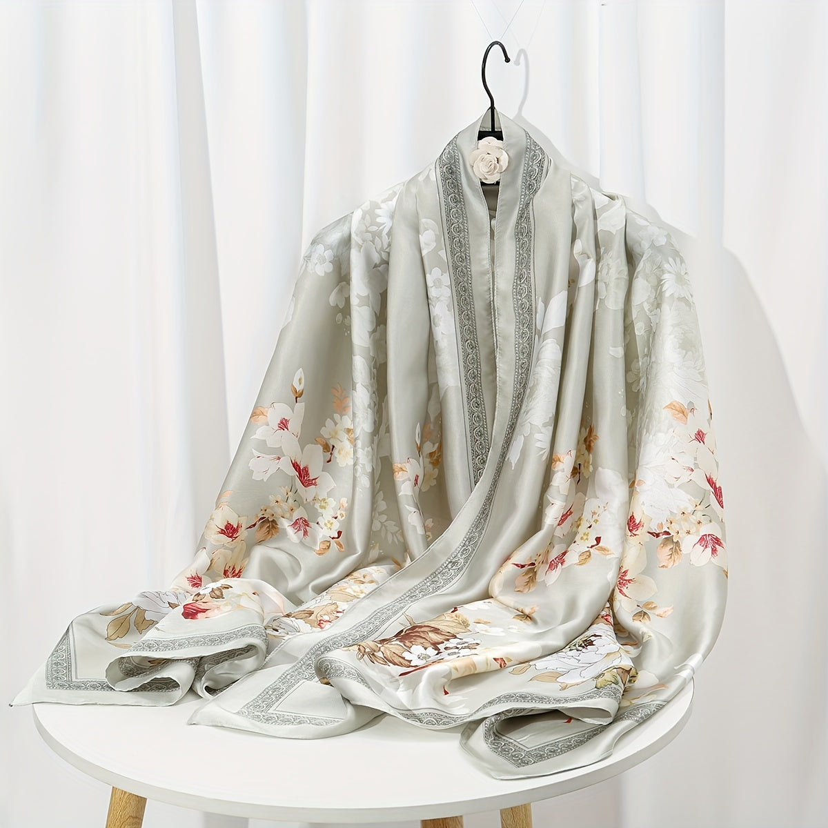 Elegant Landscape Print Scarf Shawl 35.4 in × 70.9 in (90 × 180 cm) Windproof Versatile Wrap for Women Hijab