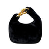 Faux Fur Fluffy Shoulder Bag with Gold Chain - Women's Plush Messenger Handbag (Black, Brown, White, Pink, Sea Blue)