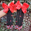 2-Pack Braided Ponytail Hair Extensions with Beads – Afro Twist Dreadlocks for Girls, Cosplay & Party Accessories