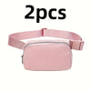 Unisex 1L Adjustable Waist Pack & Crossbody Chest Bag - Lightweight Nylon Zipper Pouch for Travel, Hiking, Yoga