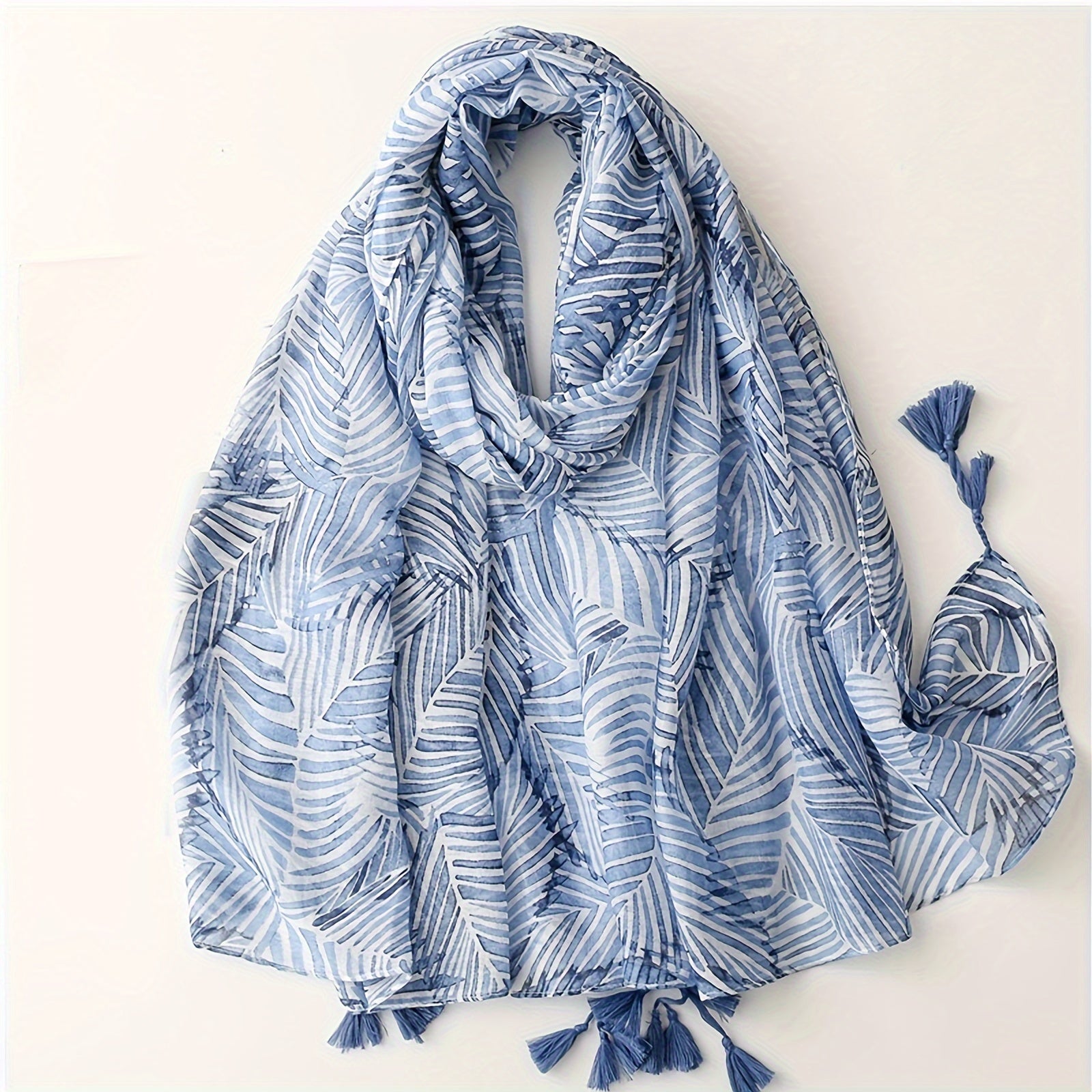 Trendy Tassel Shawl Scarf 180 x 90 cm (70.9 x 35.4 in) – Lightweight Printed Rectangular Women's Scarf, Beach Wrap & Headscarf