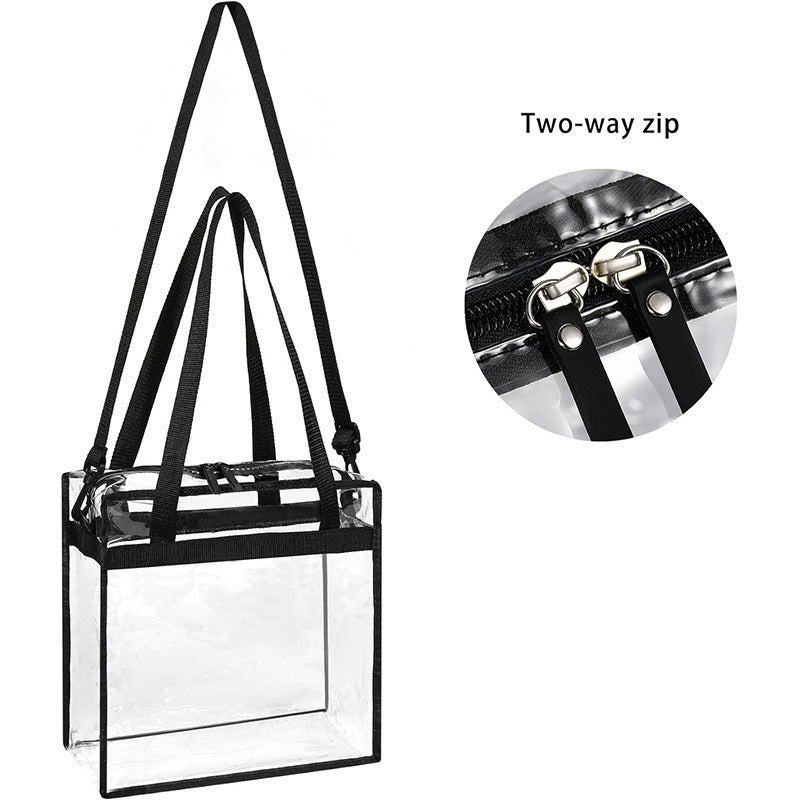 2-Pack Handmade-Look 3D Multi-Compartment Travel Organizer Pouches with Clear Window – Heavy-Duty Zippered Cosmetic & Toiletry Bags, Black