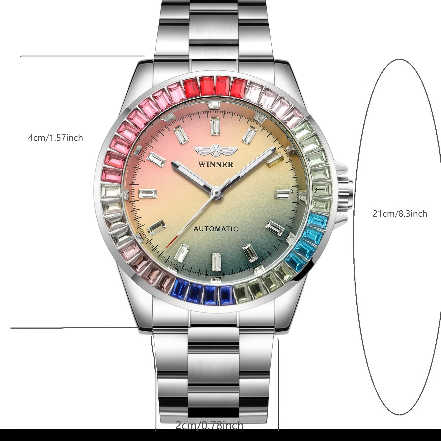 Iced-Out Women's Automatic Skeleton Watch – Luminous Alloy Bracelet Bling Luxury Wristwatch