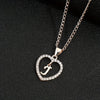 Alphabet Heart Pendant Rhinestone Necklace