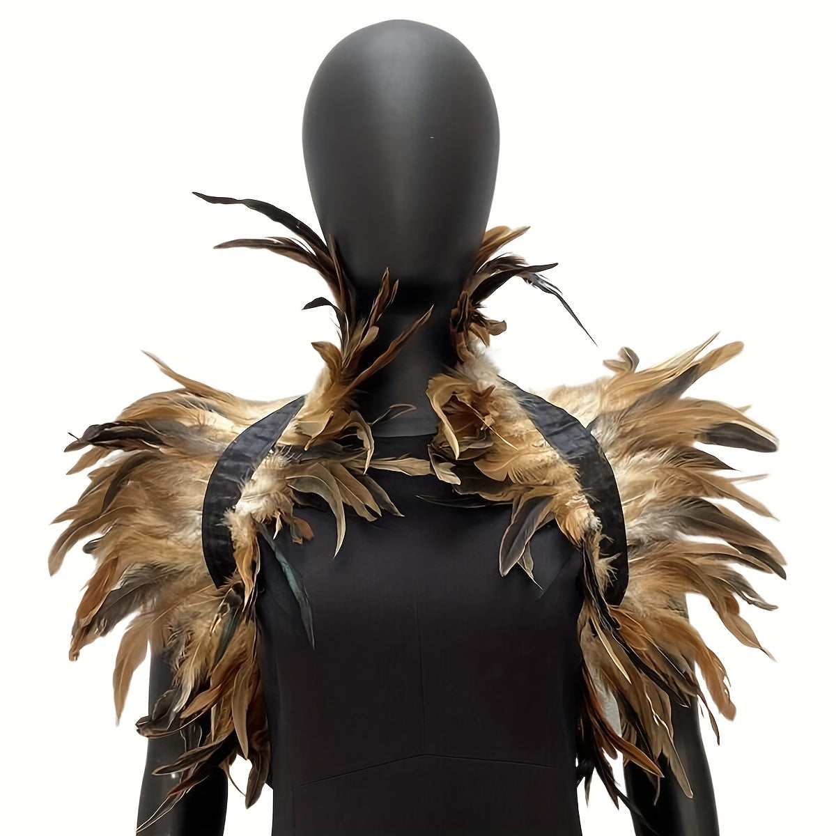 Women's Gothic Faux Feather Collar Cape Shawl — Elegant Party, Prom & Halloween Cosplay Wrap (Multiple Colors)