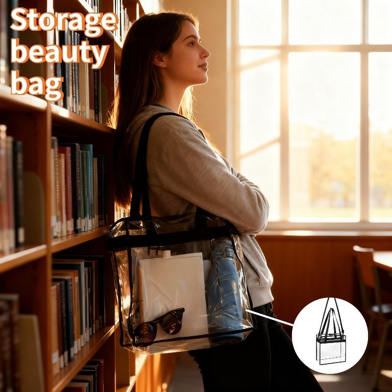 2-Pack Handmade-Look 3D Multi-Compartment Travel Organizer Pouches with Clear Window – Heavy-Duty Zippered Cosmetic & Toiletry Bags, Black