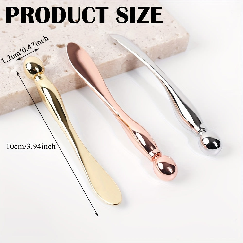 2-Pack Metal Eye Cream Applicator & Facial Roller Massage Wand - Reduce Puffiness, Eye Massage Tool