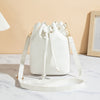 Women's Black Adjustable Crossbody Bucket Bag - Drawstring Closure Minimalist Shoulder Purse