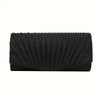 Mini Glitter Pleated Square Clutch with Chain – Evening Bag for Prom, Wedding & Holiday Parties
