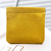 Mini Self-Closing Travel Pouch — Lightweight PU Coin & Makeup Organizer, Compact Clutch (Sky Blue, Orange, Pink, Green)