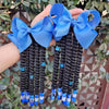 2-Pack Braided Ponytail Hair Extensions with Beads – Afro Twist Dreadlocks for Girls, Cosplay & Party Accessories