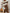 Plus Size 2-Piece Winter Knit Sweater & Pencil Skirt Set – Oversized High-Neck Sweater with Contrast White Collar and Brown & Beige Striped Skirt