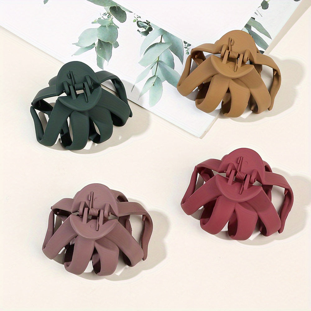 Frosted Octopus Hair Clips - Matte Oval Hairpin, 1/4/9 Pack