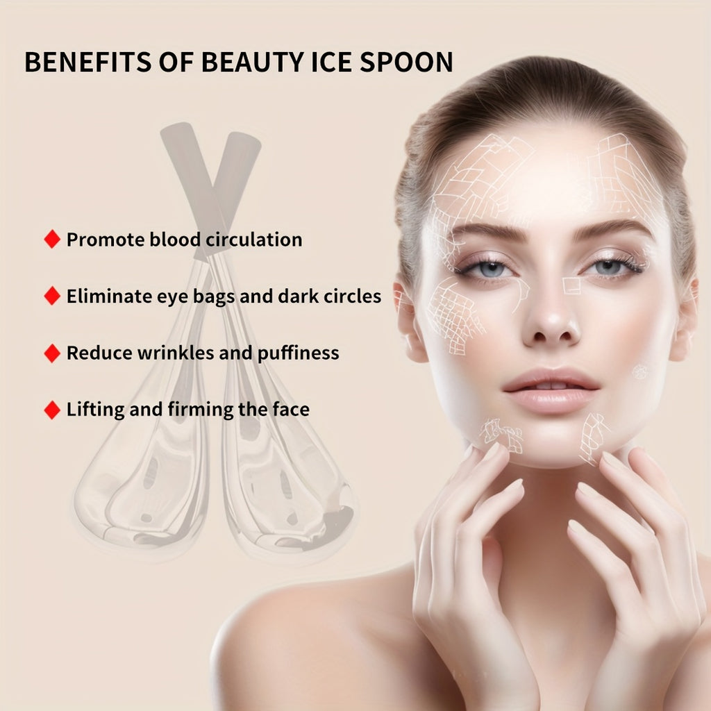 Stainless Steel Facial Ice Globe — Odorless Reusable Face & Eye Massager, Battery-Free