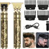 Men's USB Rechargeable Hair Clipper & Beard Trimmer Set with LCD Power Display, 4 Guide Combs – Travel Grooming Kit