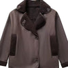 ARTPAGE Women's Suede-Like Faux Leather Jacket with Fur Lining — Short H-Line Black Winter Coat, Button Front Collar