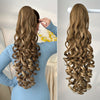 28-inch (71 cm) Deep Wave Drawstring Clip-On Ponytail Hair Extension, Heat-Resistant Synthetic, Multi-Color