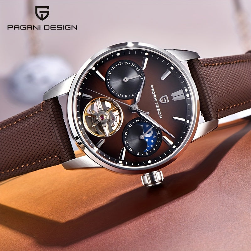 PAGANI DESIGN Women's Automatic Mechanical Tourbillon Watch – Stainless Steel, Luminous Luxury Timepiece