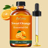 4 fl oz (118 ml) Natural Essential Oil Set – Lavender, Eucalyptus, Frankincense, Lemon, Sweet Orange, Peppermint – Aromatherapy Oils for Diffusers, Candles, Soap Making & Car Freshener