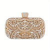 Hollow Rhinestone Flower Box Clutch – Women's Evening Bag for Wedding, Prom & Party