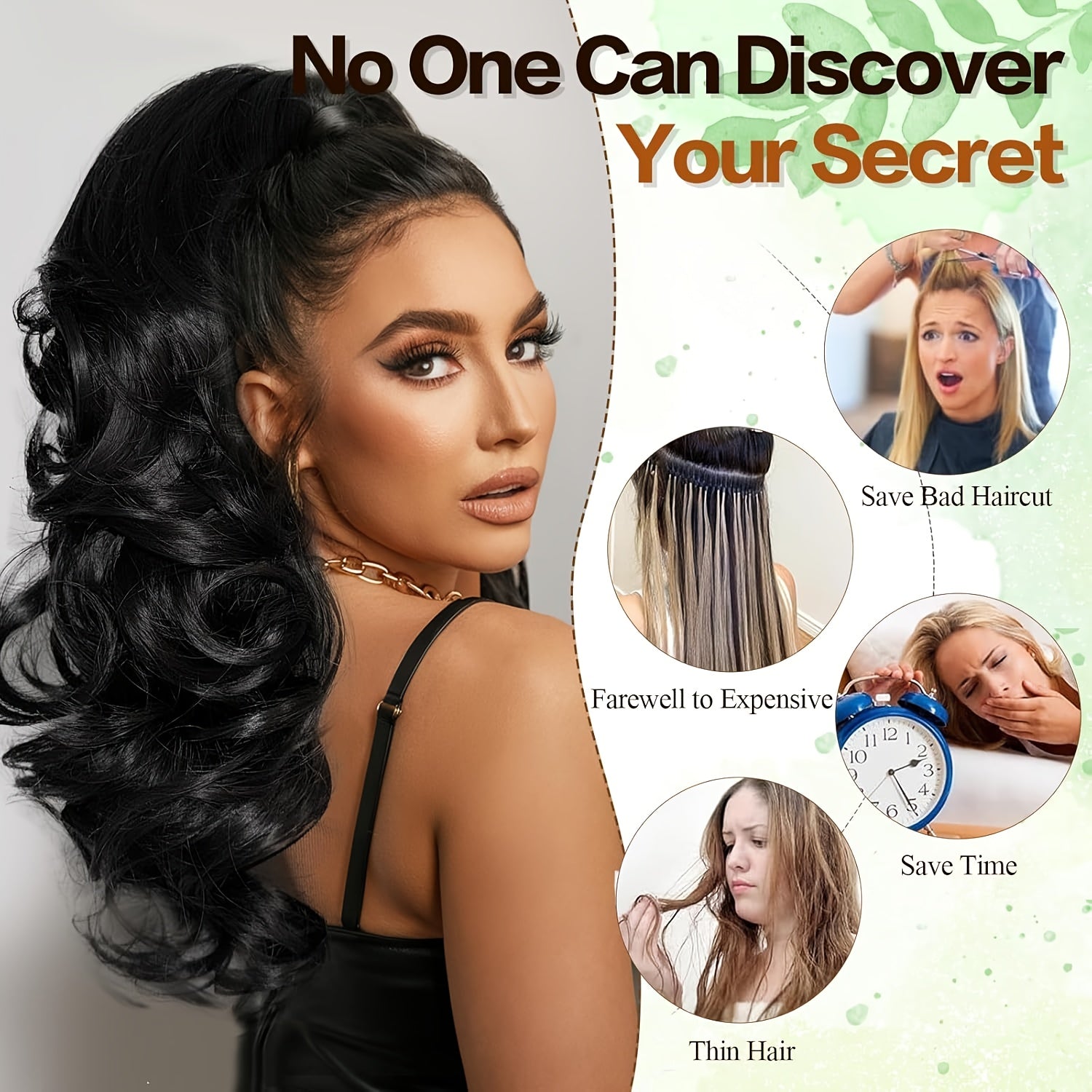 18-Inch (45 cm) Wavy Curly Claw Clip-In Ponytail Extension - Heat-Resistant Synthetic Hairpiece for Women, Clip-On Layered Ponytail for Daily & Party Wear