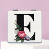 Alphabet Folding Handheld Makeup Mirror for Women & Girls - Floral & Heart Cutout Portable Vanity Mirror A-Z