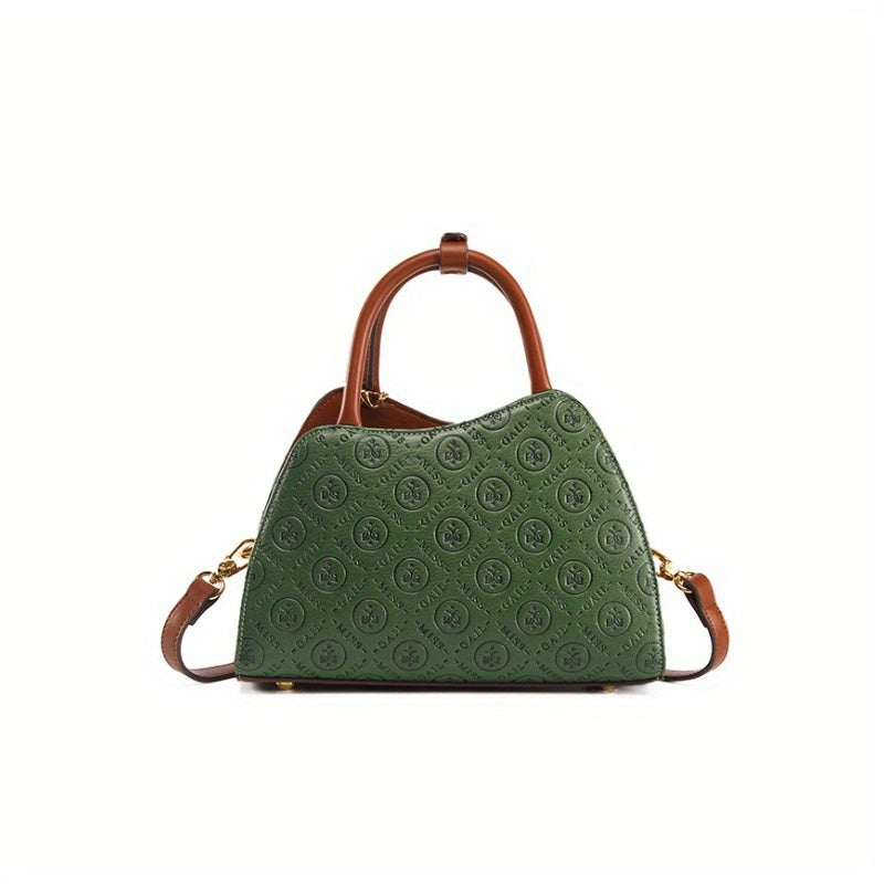 Plaid Irregular Bow Bucket Bag Set – PU Leather Crossbody Handbag for Women (Pink, Green)