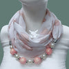 Beaded Chiffon Shawl Neck Warmer - Elegant Decorative Scarf for Evening & Going Out